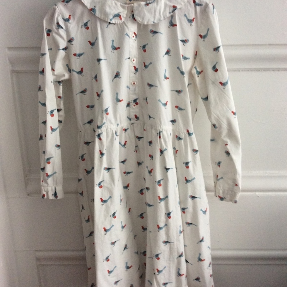 SOLD - Bird Print Dress with Pockets